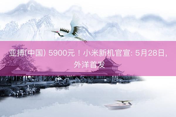 亚搏(中国) 5900元 ! 小米新机官宣: 5月28日， 外洋首发